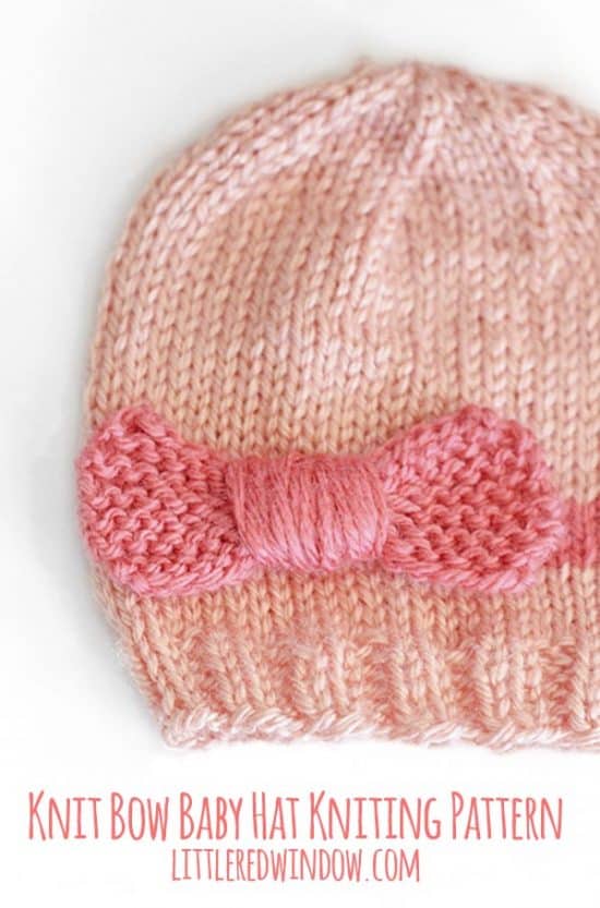 Bow Baby Hat Knitting Pattern Little Red Window