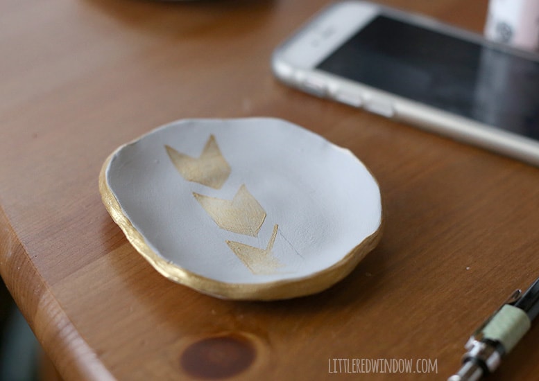 DIY Painted Clay Ring Dishes | littleredwindow.com