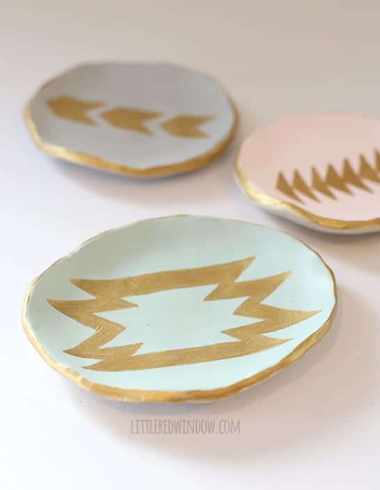 DIY Painted Clay Ring Dishes | littleredwindow.com