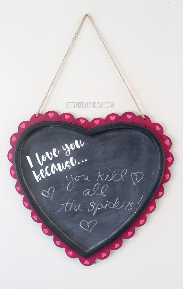 DIY Valentine's Day Gratitude Chalkboard | littleredwindow.com