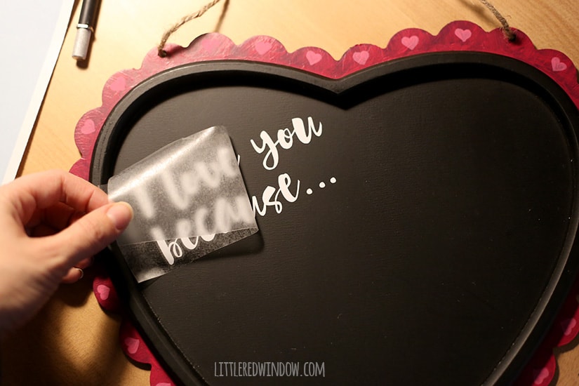 DIY Valentine's Day Gratitude Chalkboard | littleredwindow.com