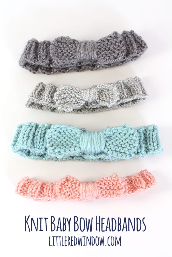 Little Knit Bow Baby Headband Knitting Pattern, learn how to knit a headband for your little one! 
