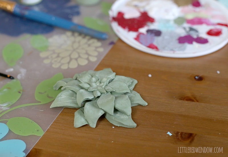 Air Dry Clay Faux Succulent tutorial, perfect if you don't have a green thumb! | littleredwindow.com 
