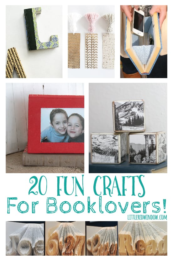 20 Fun Crafts for Book Lovers! | littleredwindow.com