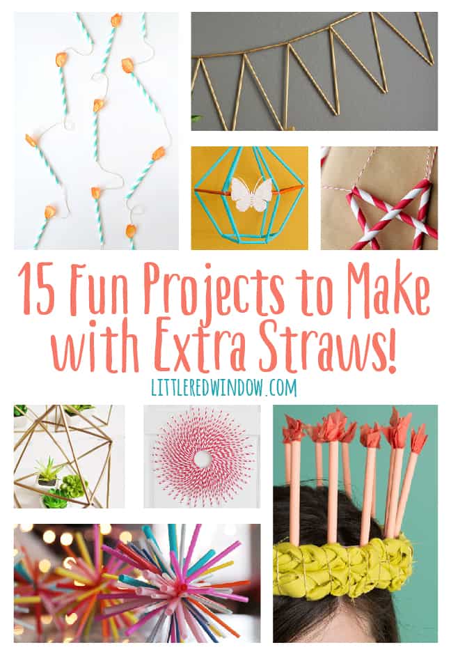 15 Fun Craft Pr-ojects to make with Extra Straws! | littleredwindow.com