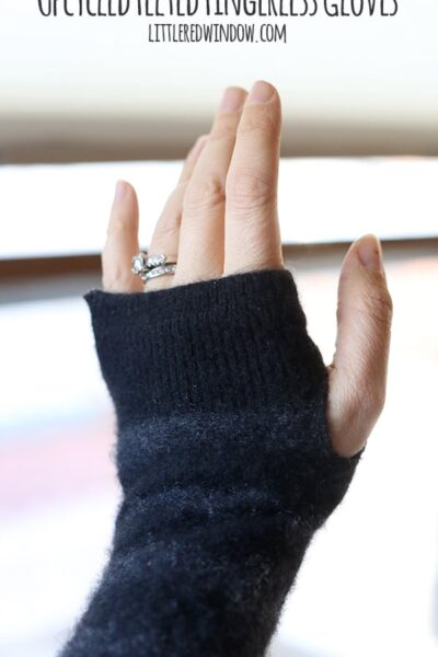 Super Simple Upcycled Felted Fingerless Gloves | littleredwindow.com