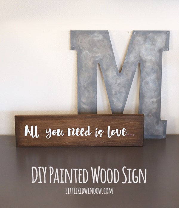 DIY Handpainted Wood Sign | littleredwindow.com