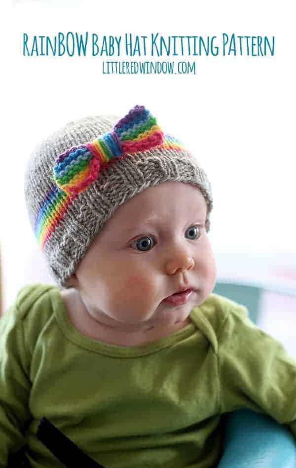 RainBOW Baby Hat Free Knitting Pattern! | littleredwindow.com