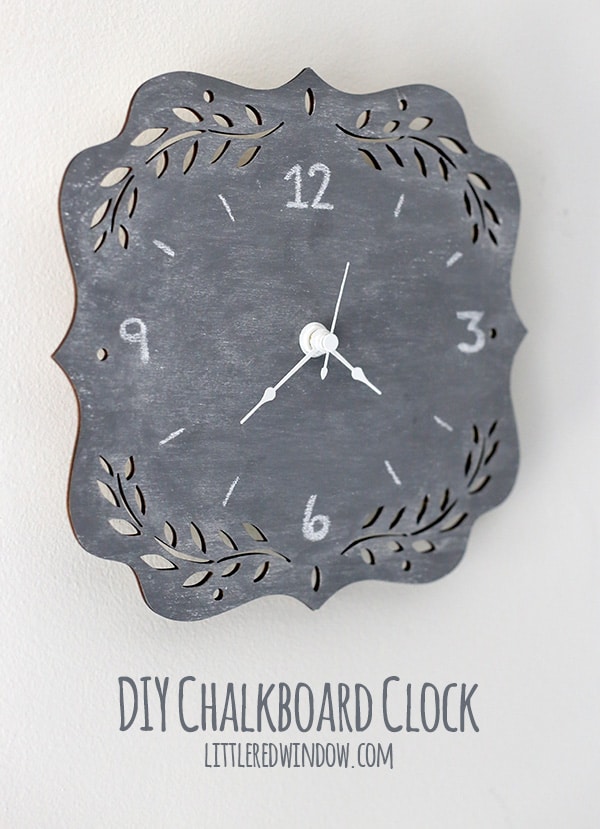 DIY Chalkboard Clock, super simple DIY project! | littleredwindow.com