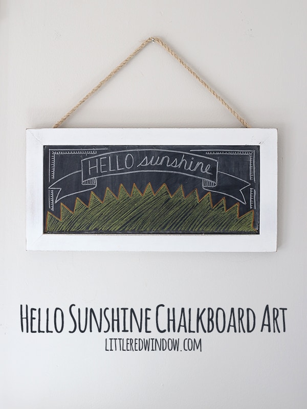 Hello Sunshine Chalkboard Art Time Lapse Video from Little Red Window 