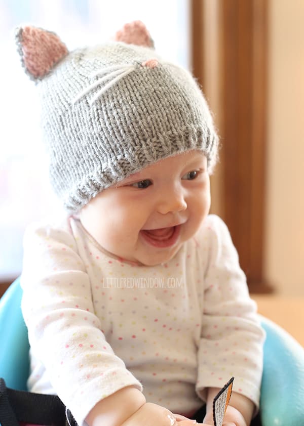 Child's hand knitted Wooly Cat Hat