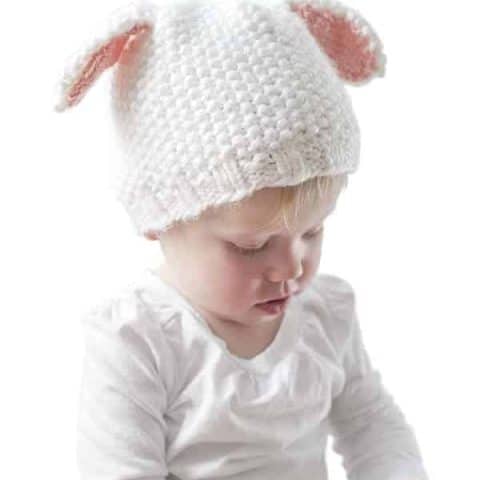 Ex CHAIN Baby Cotton Top Knot Beanie Hat Dogs Sheep Print Newborn 0-3 3-6 months 
