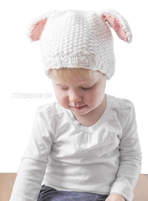  Little Lamb Hat Knitting Pattern for babies and toddlers! | littleredwindow.com