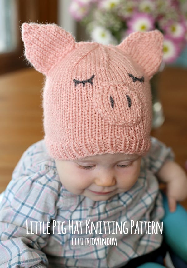Little Pig Hat Knitting Pattern! | littleredwindow.com