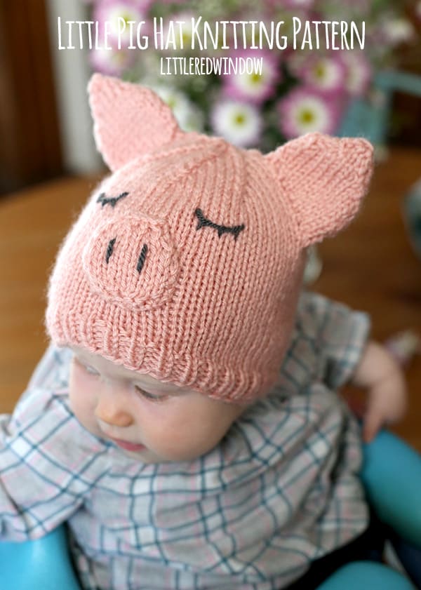 Little Pig Hat Knitting Pattern! | littleredwindow.com