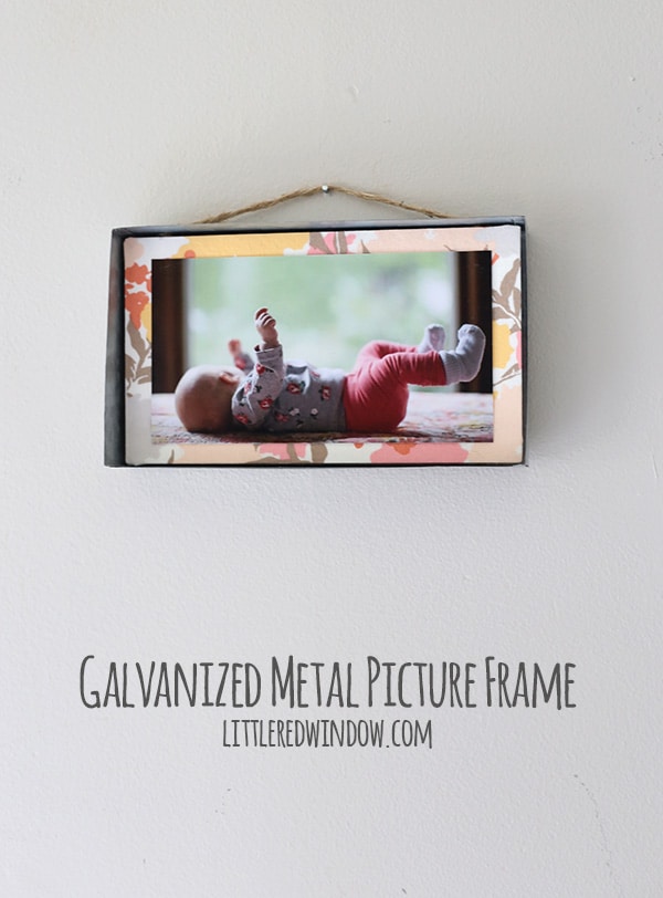 DIY Industrial Galvanized Metal Hanging Picture Frame! | littleredwindow.com