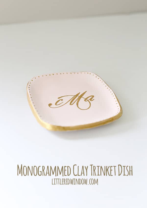 Monogrammed Clay Trinket Dish | littleredwindow.com
