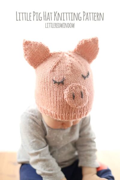 Little Pig Hat Knitting Pattern! | littleredwindow.com