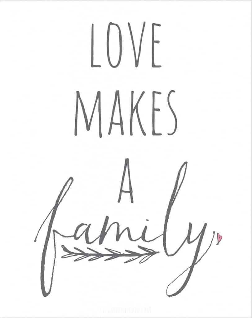 Love Makes a Family Free Printable! | littleredwindow.com