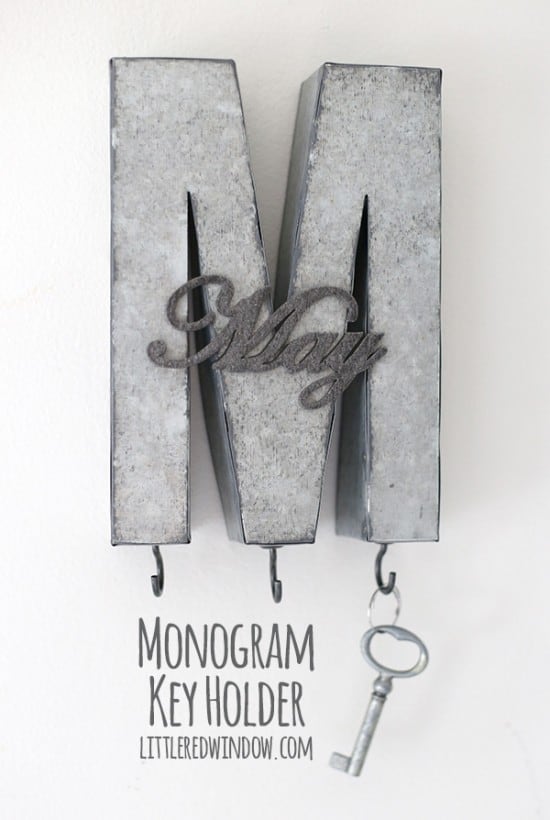 Monogrammed DIY Key Holder - Little Red Window