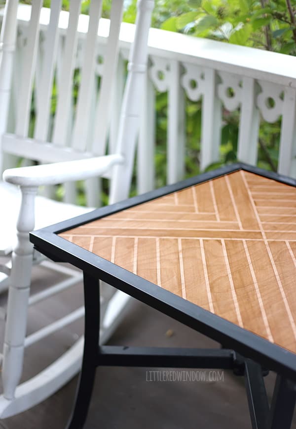 Easy technique to stain a wood tabletop in this gorgeous pattern! | littleredwindow.com