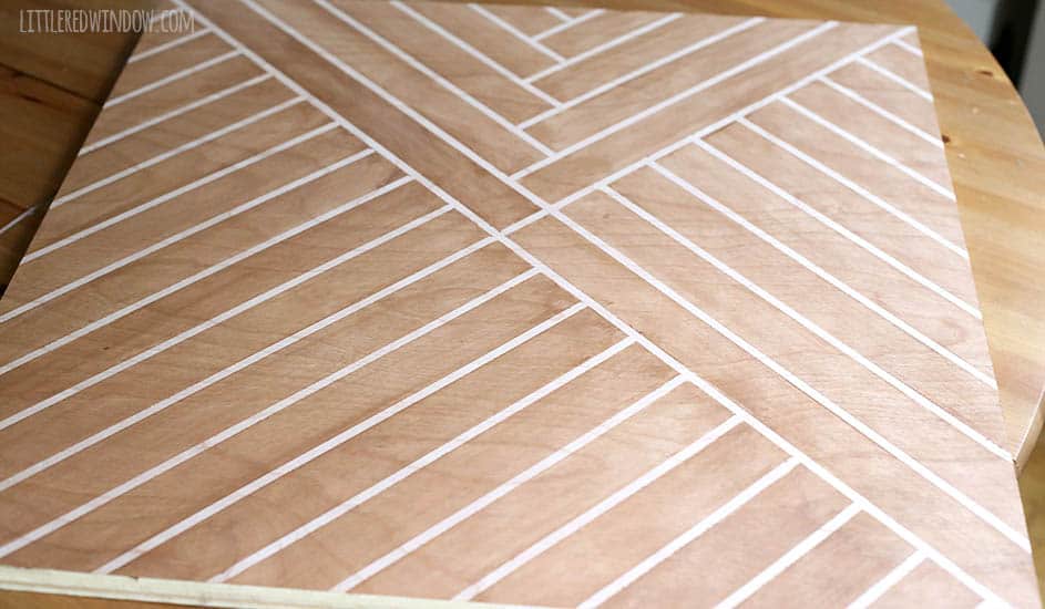 Easy technique to stain a wood tabletop in this gorgeous pattern! | littleredwindow.com