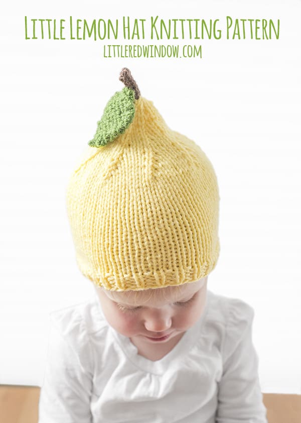 Baby up to Teen size Hat Original Designed Fun Citrus Lace Hat Pattern. Orange or Lemon Worsted Hat Flat and Round Knitting Pattern PDF