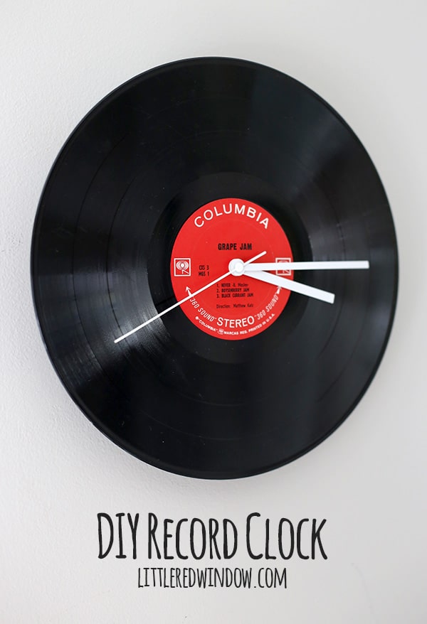 DIY Record Clock from an old LP! | littleredwindow.com