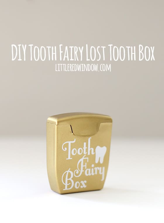DIY Tooth Fairy Lost Tooth Box made from an old dental floss container + a FREE printable Tooth Fairy Letter! | littleredwindow.com