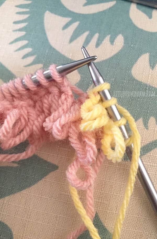 Unicorn Hat Baby Knitting Pattern process photos - littleredwindow.com