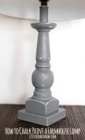 Gray painted farmhouse wood lamp base