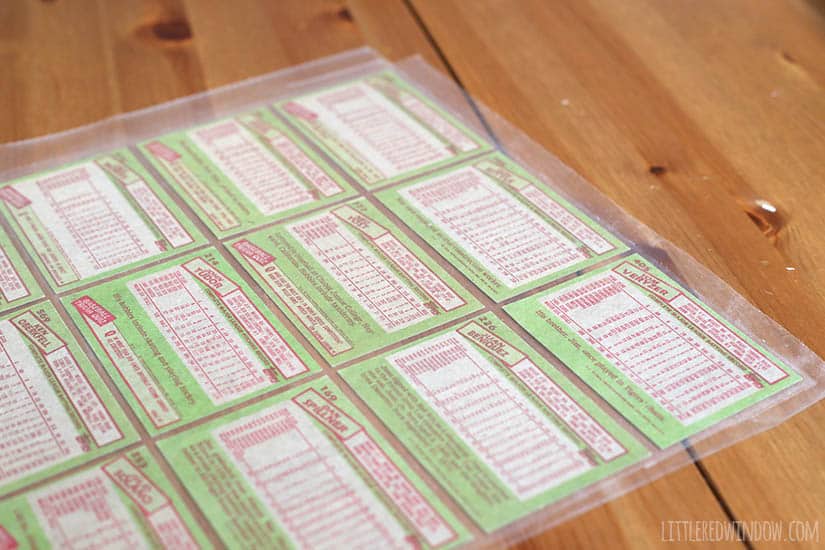 Use old baseball cards to make this quick and easy DIY Baseball Card Placemat! | littleredwindow.com