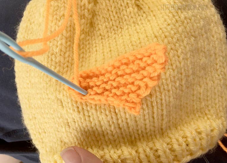 Little Chick Hat Free Knitting Pattern Process | littleredwindow.com