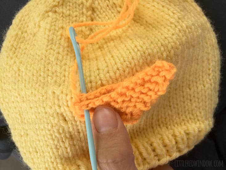 Little Chick Hat Free Knitting Pattern Process | littleredwindow.com