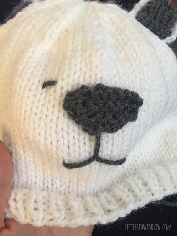 Little Polar Bear Hat Knitting Pattern, perfect for winter! | littleredwindow.com