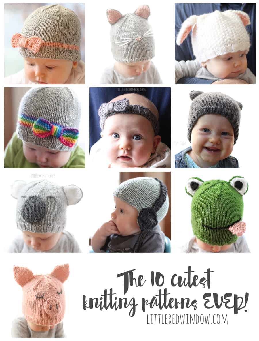 Love the 10 Cutest Free Baby Hat Patterns EVER! Adorable knitting patterns for babies and toddlers!