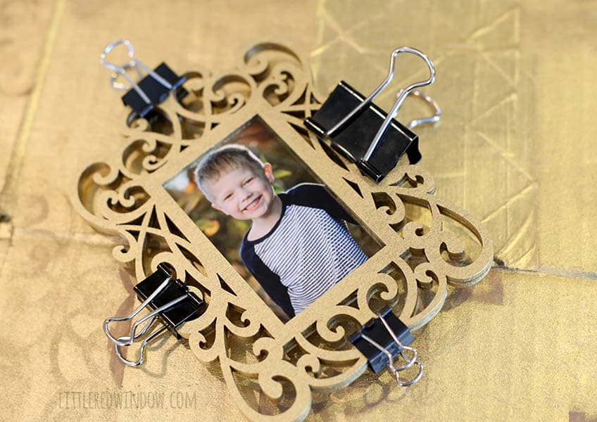 Super quick and easy DIY Double Sided Photo Ornaments for your Christmas Tree! | littleredwindow.com
