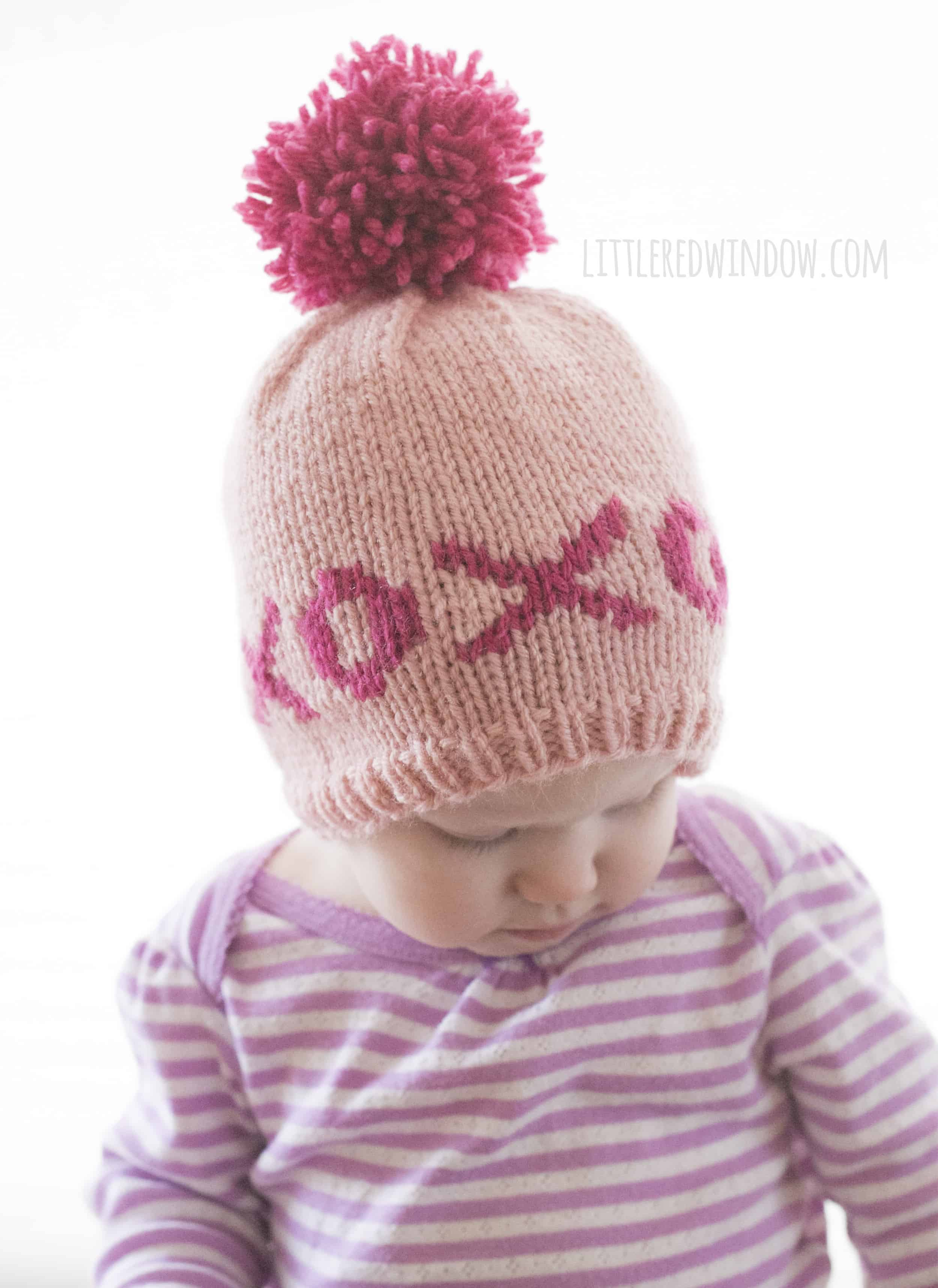 Fair Isle XOXO Hugs & Kisses Valentine Knitting Pattern for babies and toddlers! | littleredwindow.com
