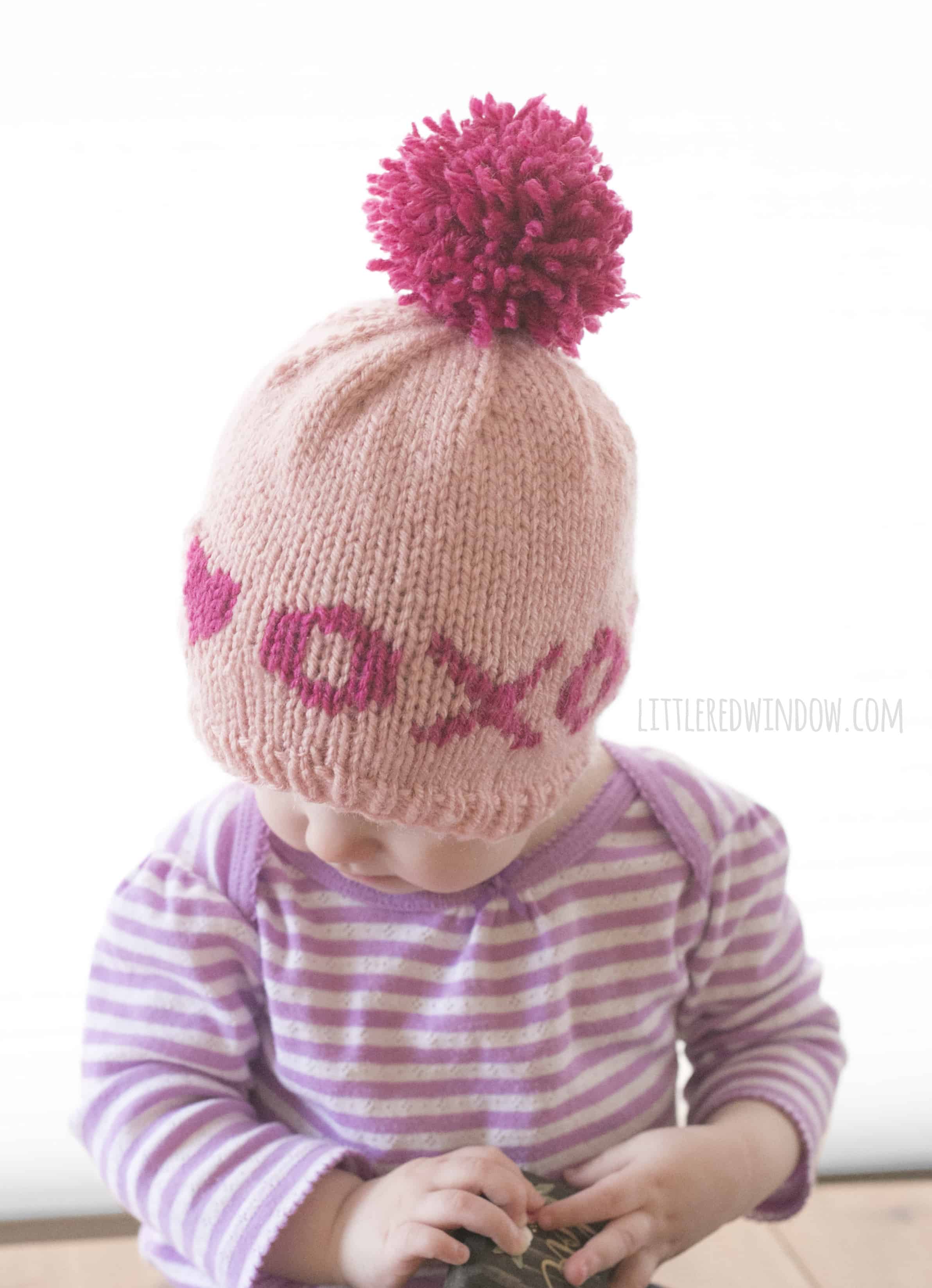 Fair Isle XOXO Hugs & Kisses Valentine Knitting Pattern for babies and toddlers! | littleredwindow.com