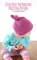 Pink Knit Top Knot Hat Knitting Pattern