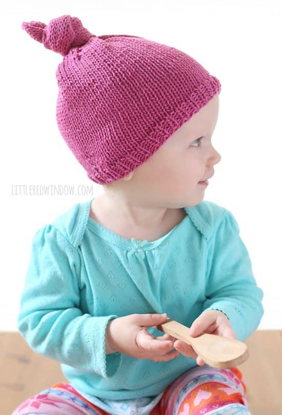Little Knit Top Knot Hat Knitting Pattern Little Red Window
