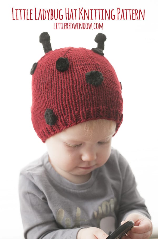 Little Ladybug Hat Knitting Pattern for babies! | littleredwindow.com