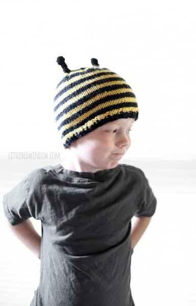 Busy Bee Hat Knitting Pattern - Little Red Window