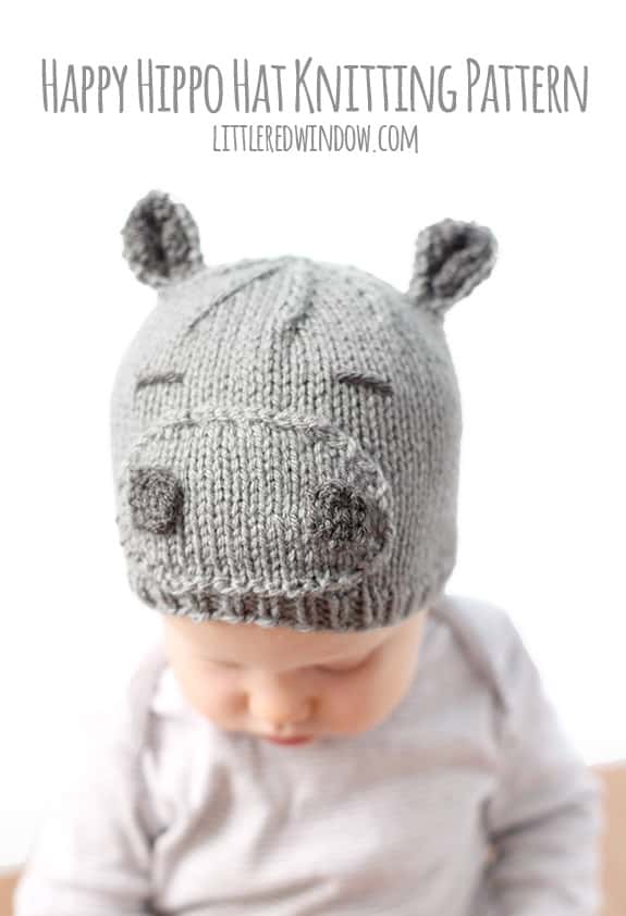 Happy Hippo Hat Knitting Pattern! | littleredwindow.com