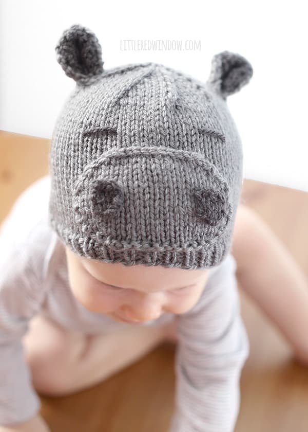 Happy Hippo Hat Knitting Pattern! | littleredwindow.com