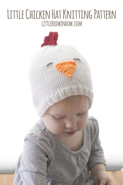 Little Chicken Hat Knitting Pattern for babies and toddlers! | littleredwindow.com
