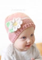spring daisy hat knitting pattern
