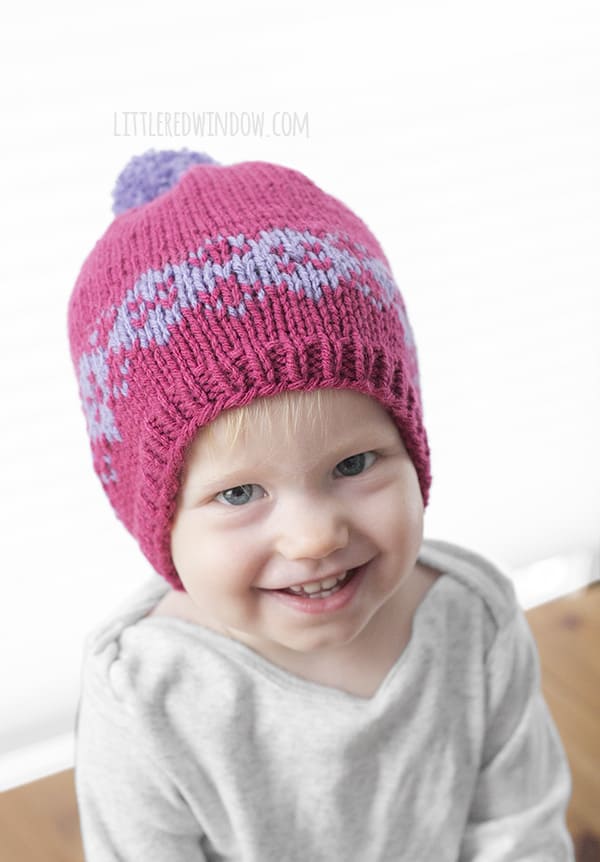 Fair Isle Modern Argyle Hat Knitting Pattern for newborns, babies and toddlers! | littleredwindow.com