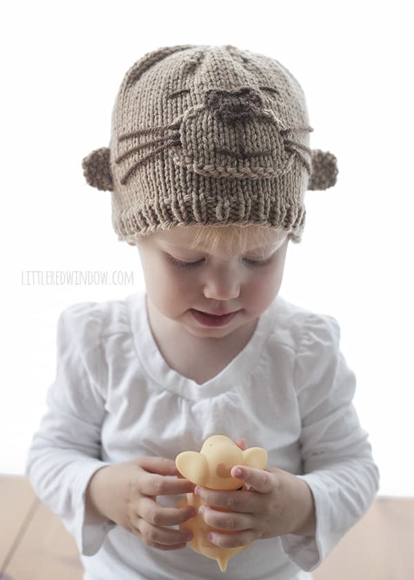 Adorable Otter Hat Knitting Pattern for newborns, babies and toddlers! | littleredwindow.com