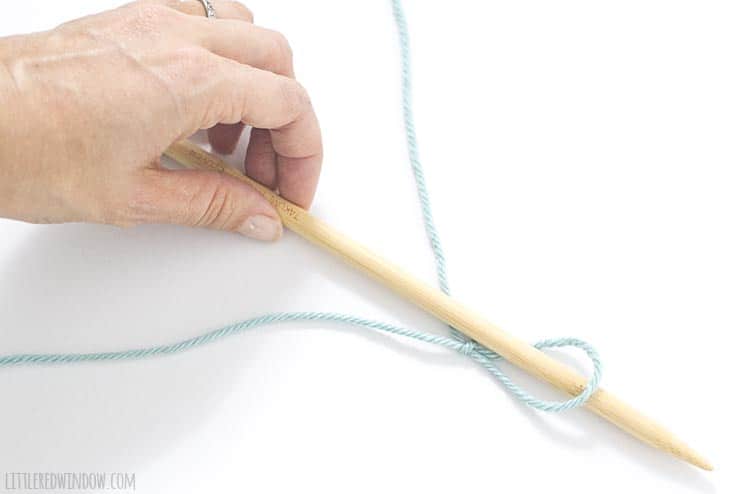 Put the slip knot onto your knitting needle